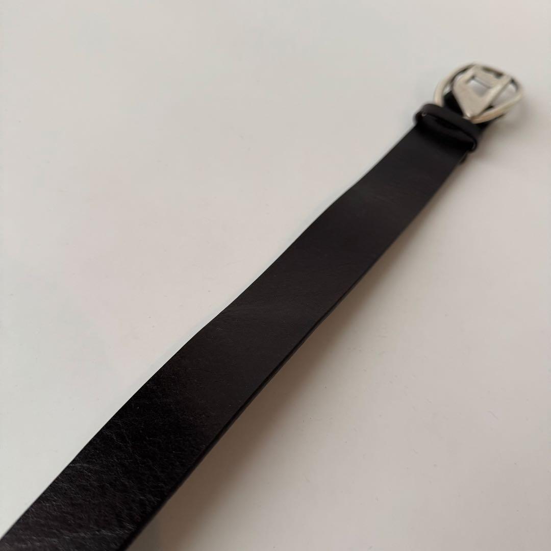 DIESEL レザー　べルト ブラック ロゴ シルバーバックル