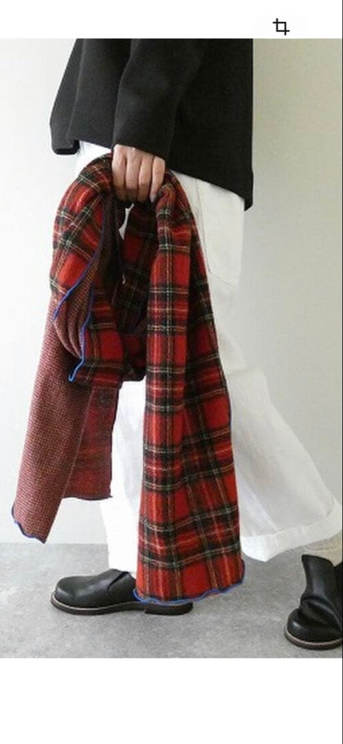 ウールガーゼチェックカラーラインストール N/L新品