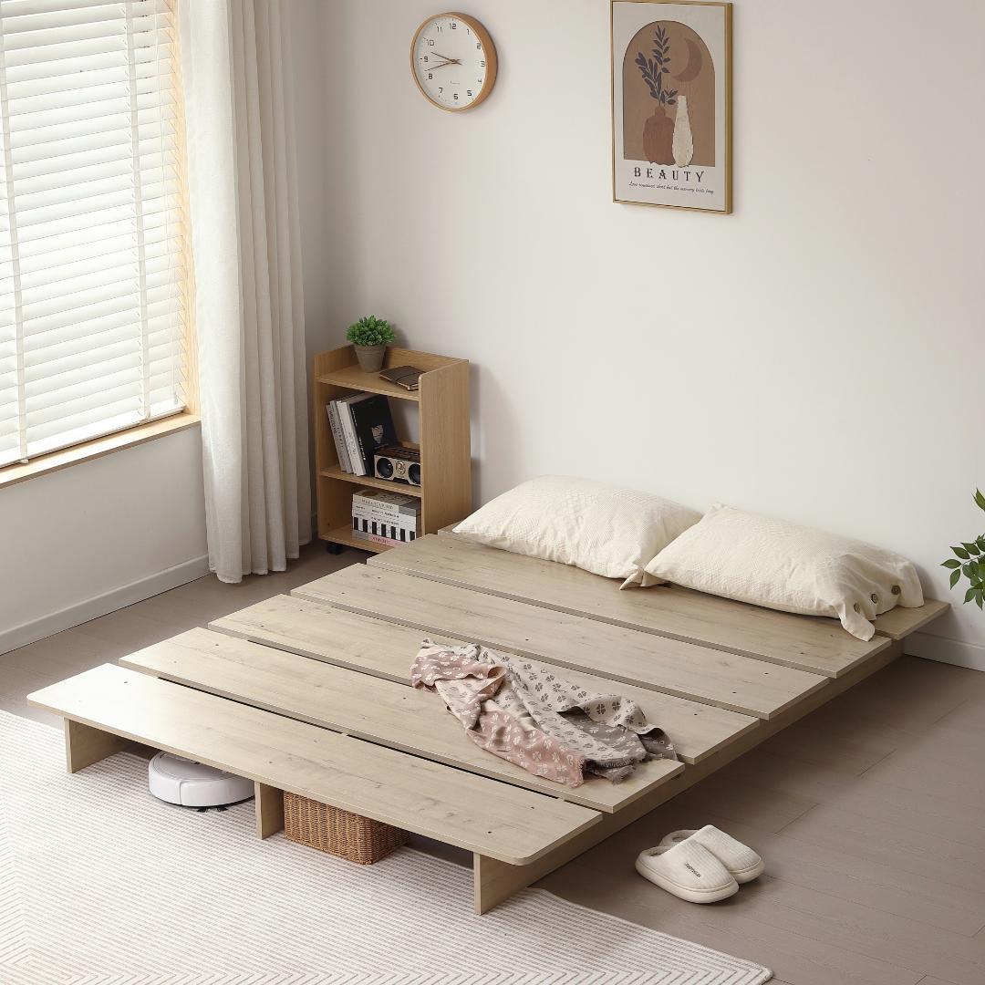 超人気！【S・幅120cm】ベッド ローベッド ステージベッド　NATURAL