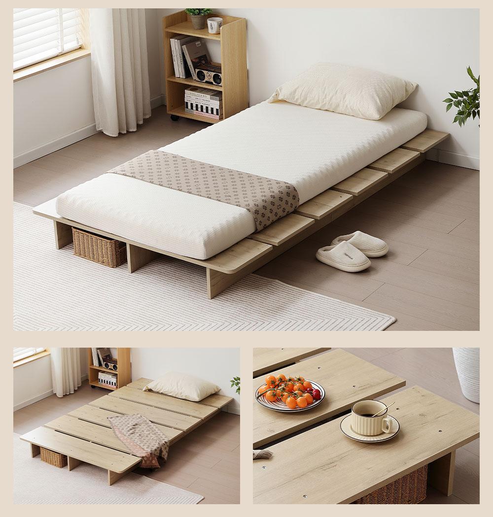 超人気！【S・幅120cm】ベッド ローベッド ステージベッド　NATURAL