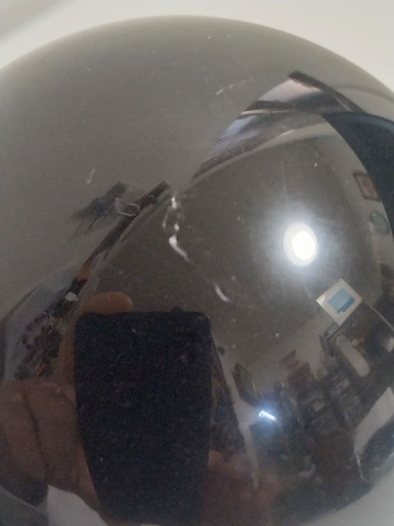 モリオン(黒水晶)丸玉52mm239g台座付き