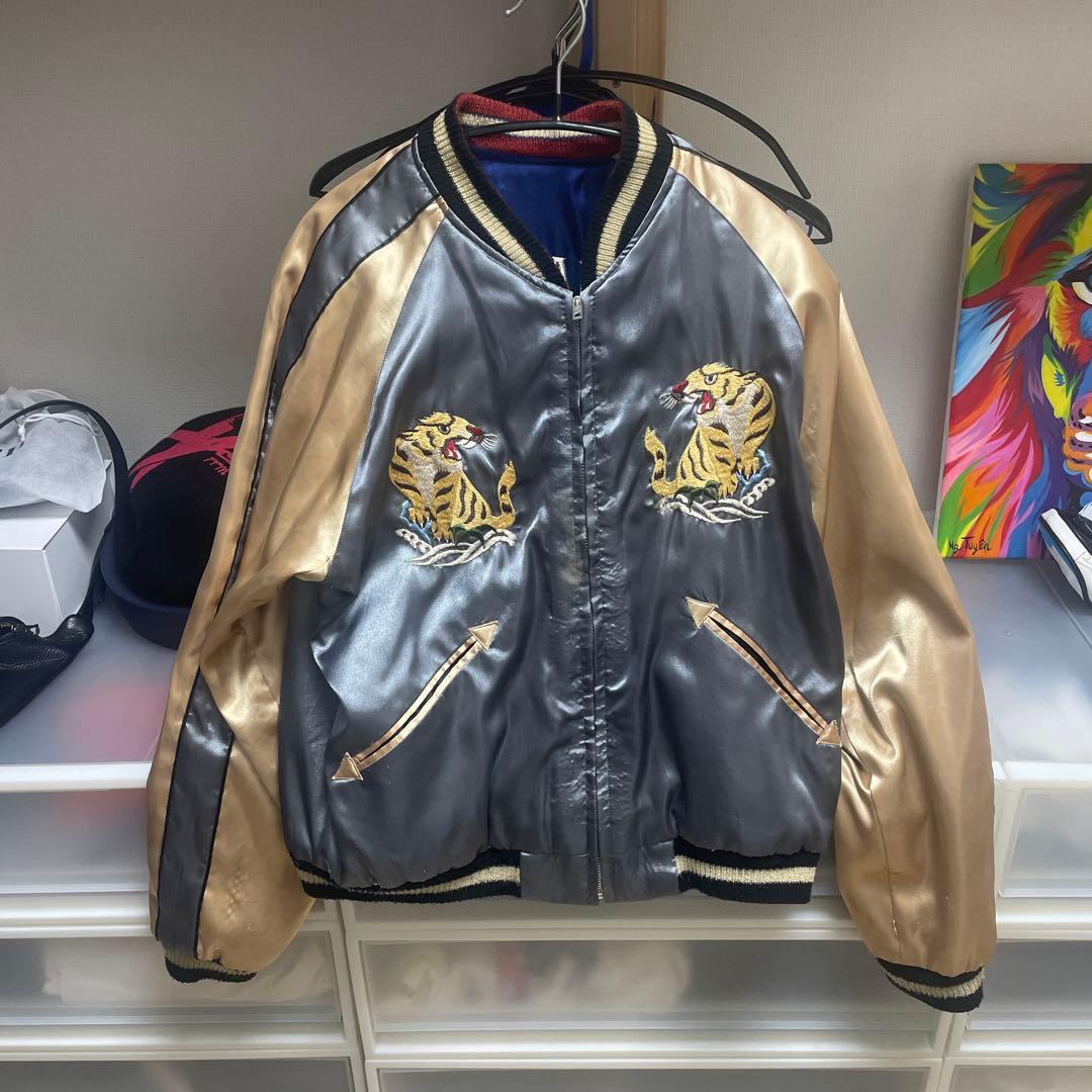 虎と龍刺繍 スカジャン