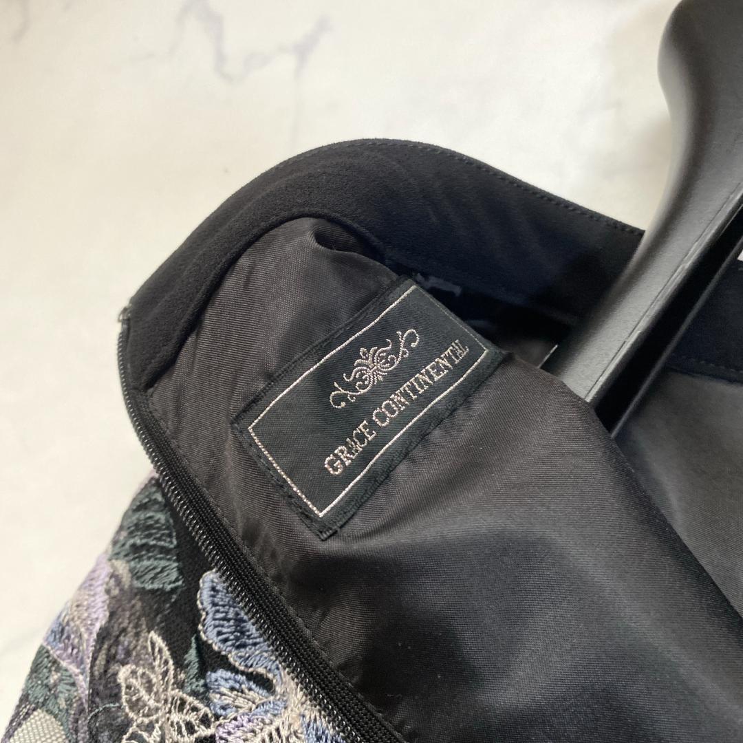 美品✨グレースコンチネンタル フラワー刺繍オールインワン サロペット36