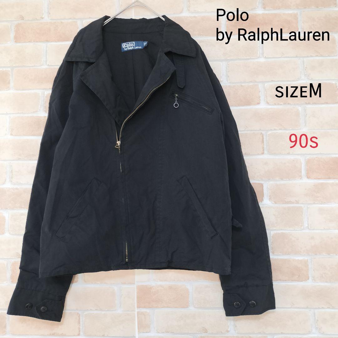 90sポロバイラルフローレン コットンダブルライダース スウィングトップ M