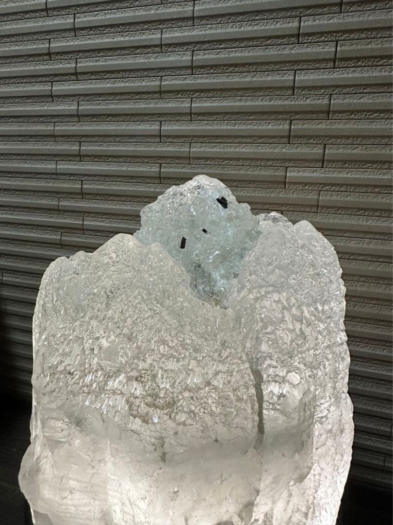 特価最高級 特大15kgヒマラヤアイスクリスタル 台座ライト付 スカルドゥ産