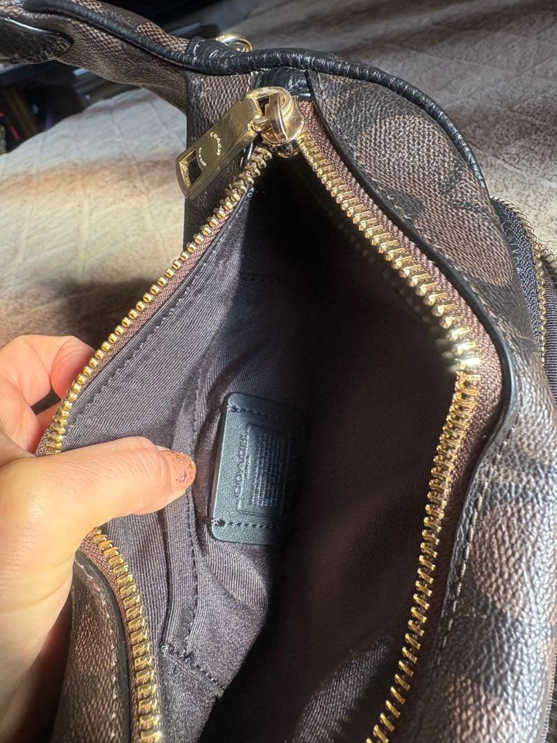 COACH ボディバッグ ブラック ブラウン