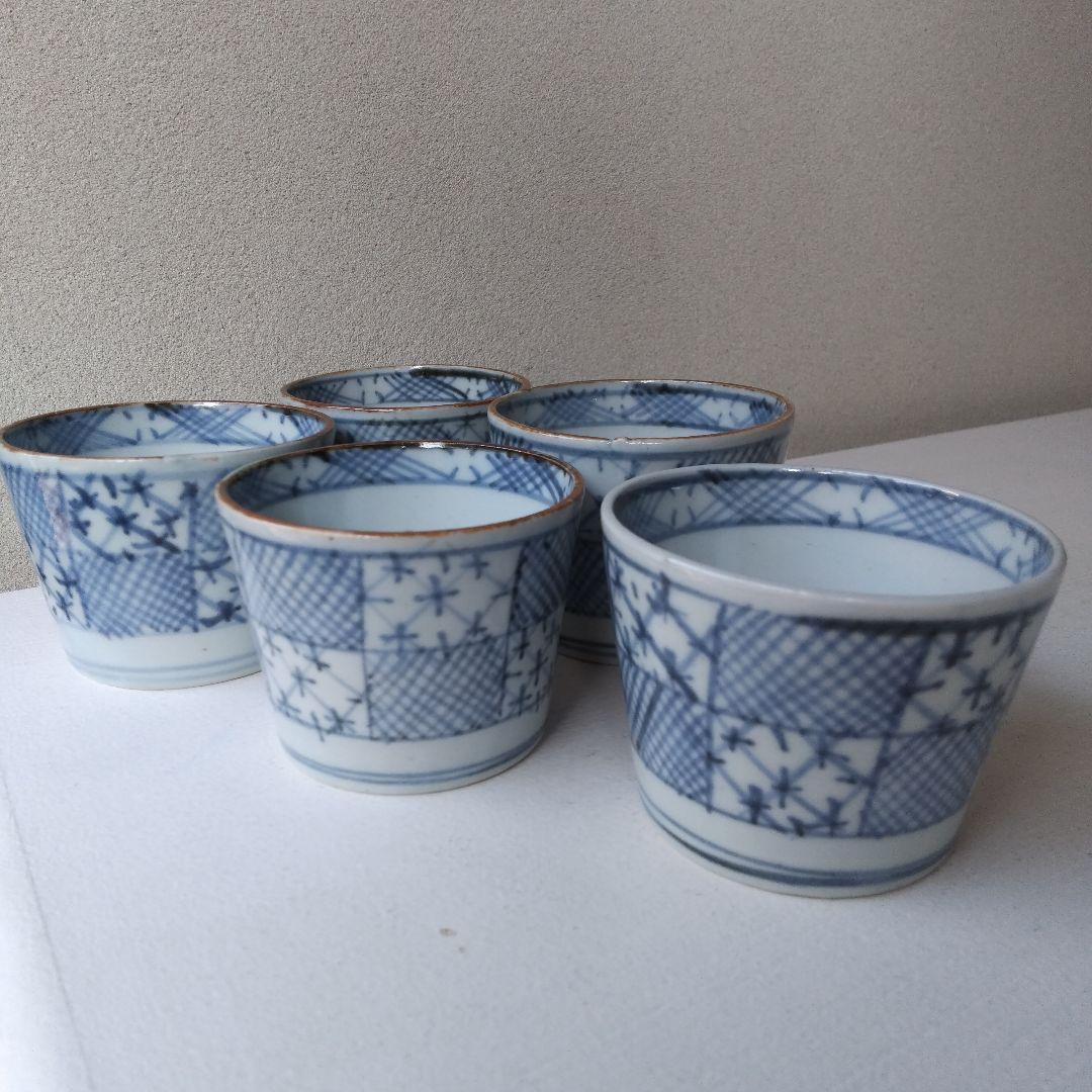 市松文 蕎麦猪口 蕎麦ちょこ そば猪口 ５客