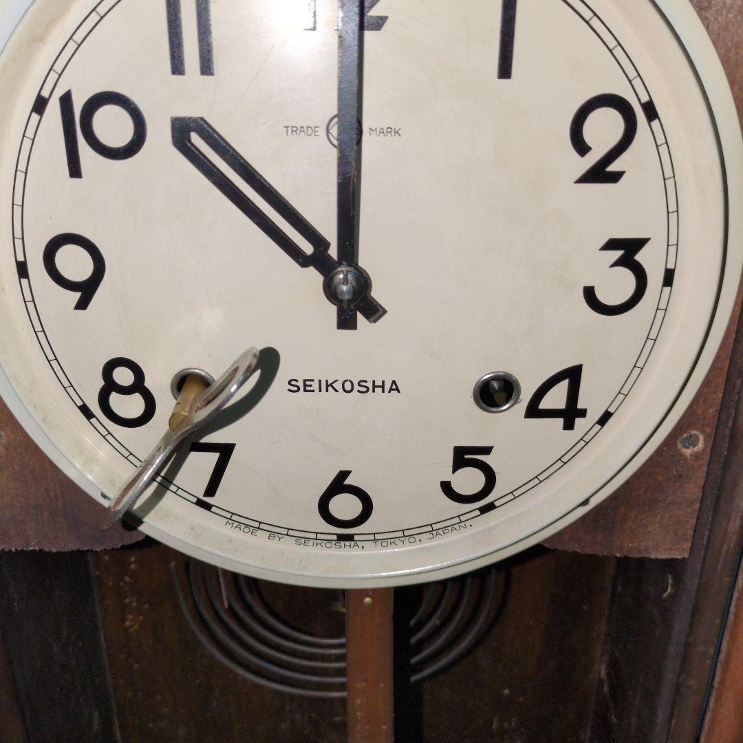 SEIKOSHA 柱時計　愛知時計セットレトロ　ボンボン時計　ゼンマイ式