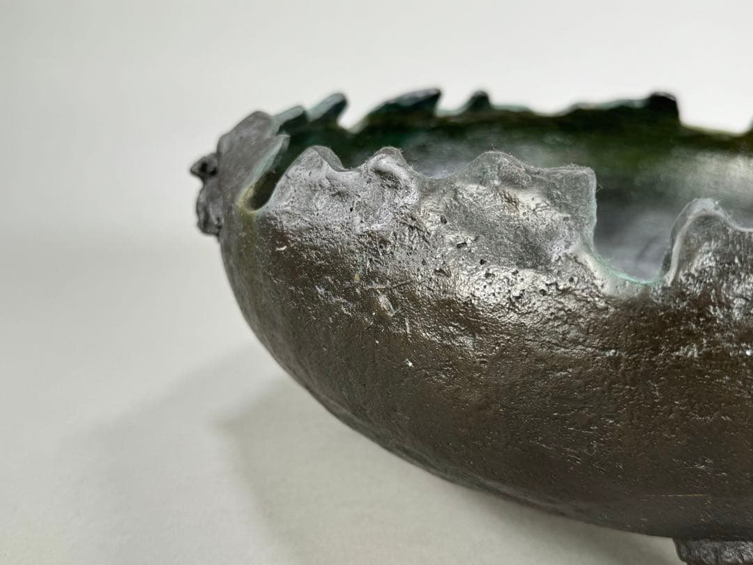 池坊　いけばな　銅鋳造　水盤　銅花器