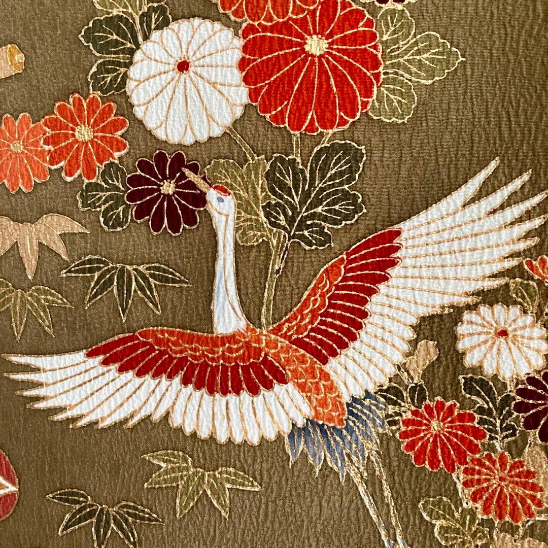 古典柄 鶴 波文様 振袖4点セット‼️お振袖セット‼️TM NO129 フルセット