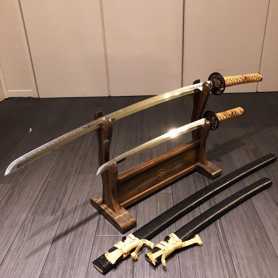 本格模造刀　居合刀　 2本セット　美術刀剣　太刀　脇差　大小セット　茶拵え