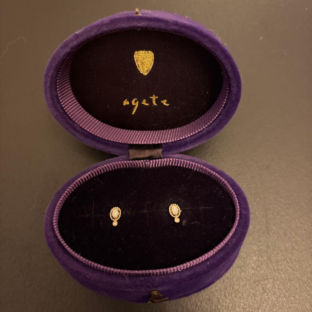 agate K10オパールピアス