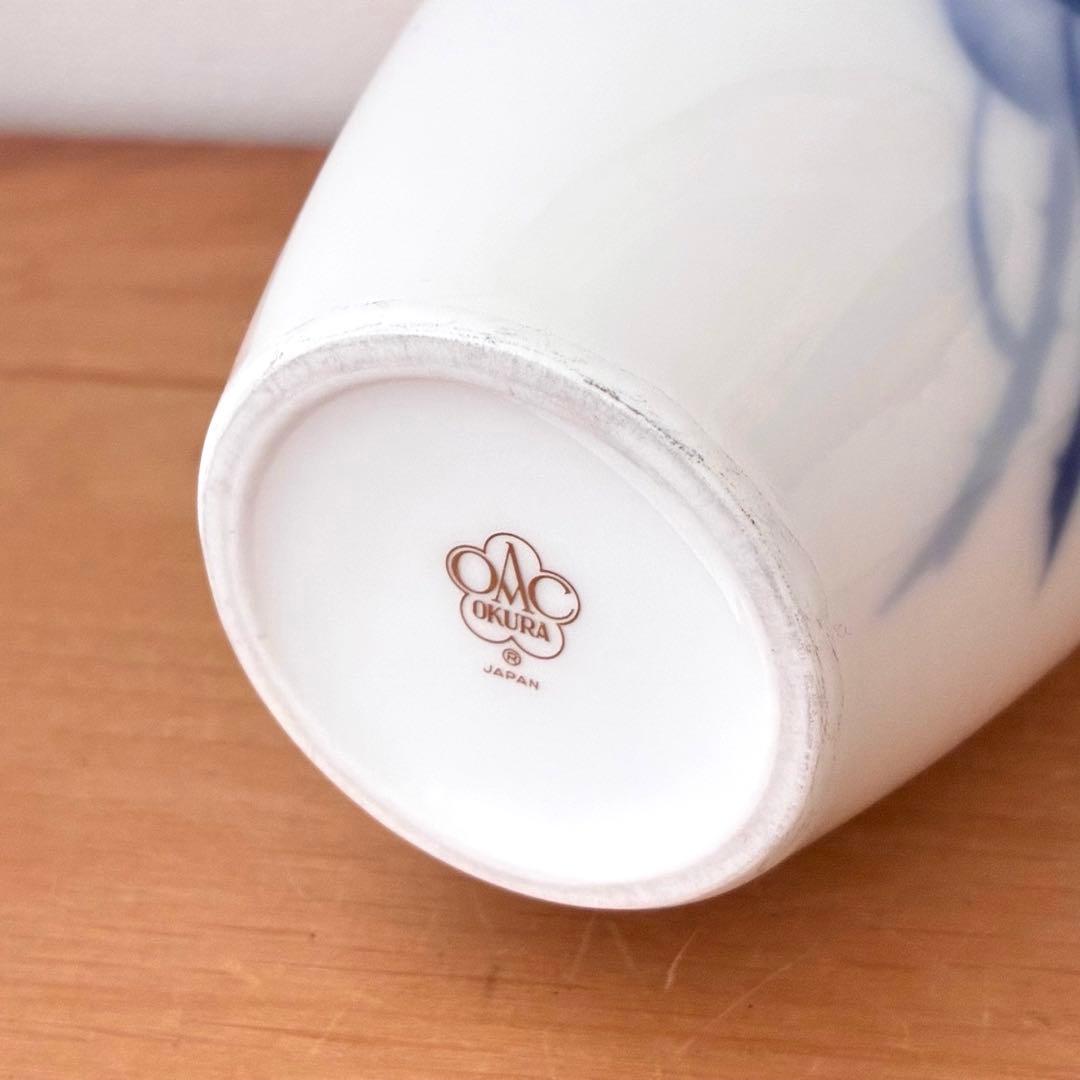 大蔵陶園 ブルーローズ 23cm／15.5cm花瓶 フラワーベース 2台セット