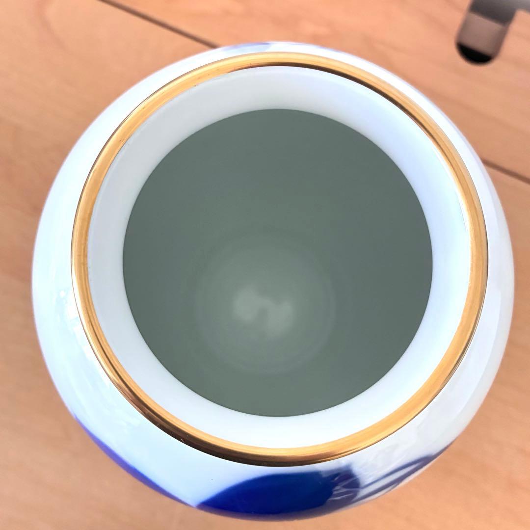 大蔵陶園 ブルーローズ 23cm／15.5cm花瓶 フラワーベース 2台セット