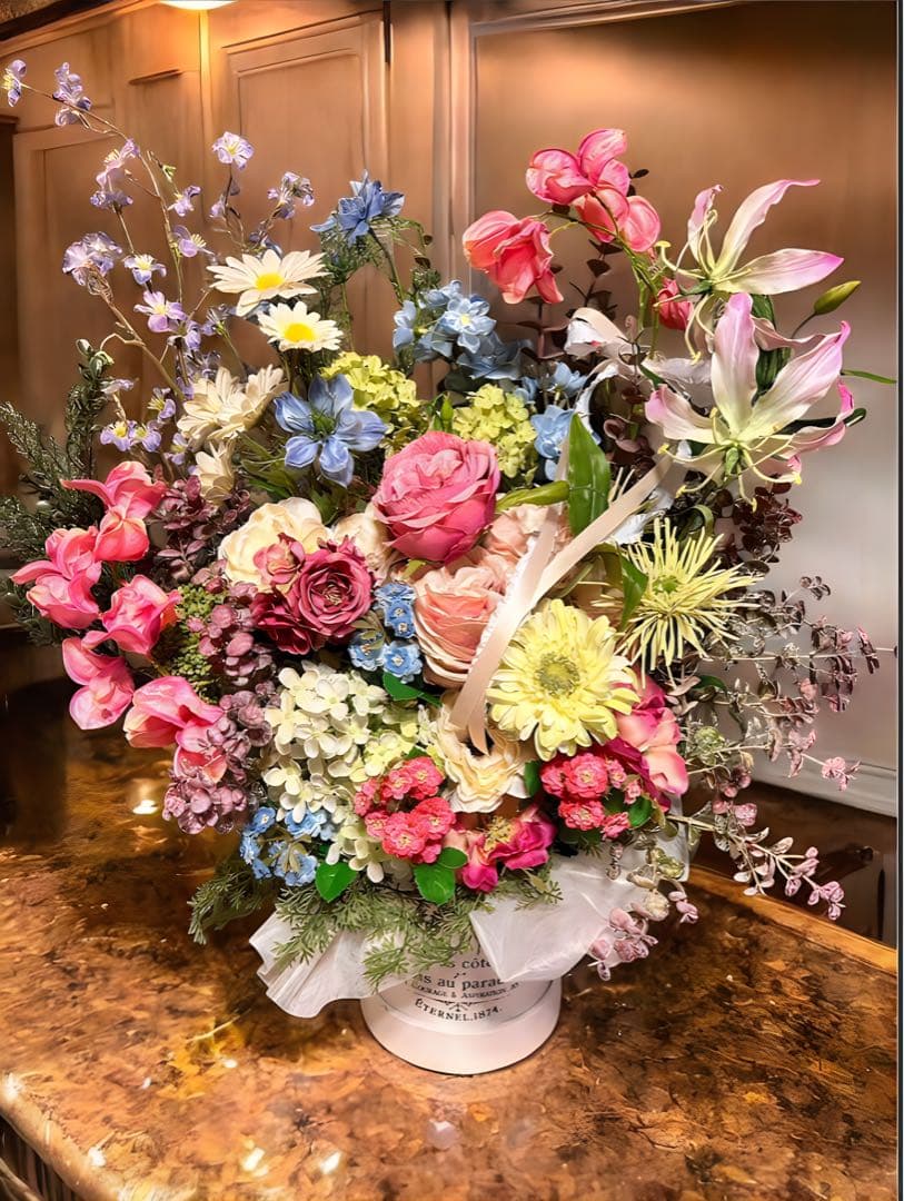 光触媒　人工観葉ウォールグリーン　フェイクグリーン　お祝い花7160