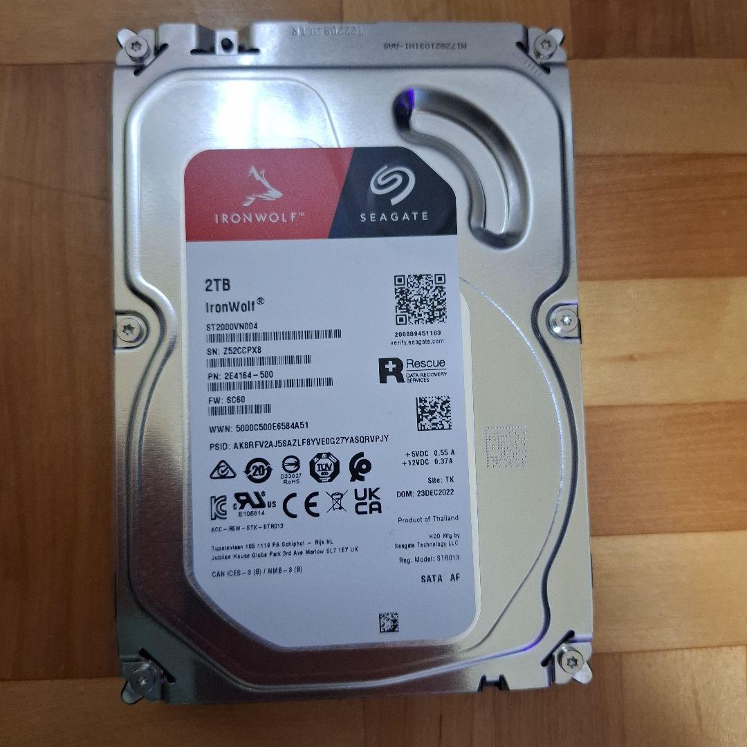 seagate ironwolf 2TB 3.5インチHDD