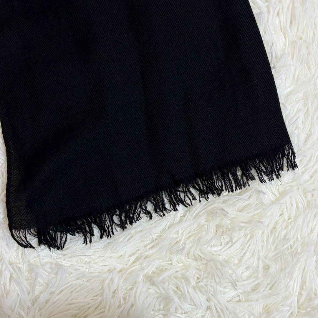 美品 ロロピアーナ カシミヤ シルク マフラー ブラック イタリア製 高級素材