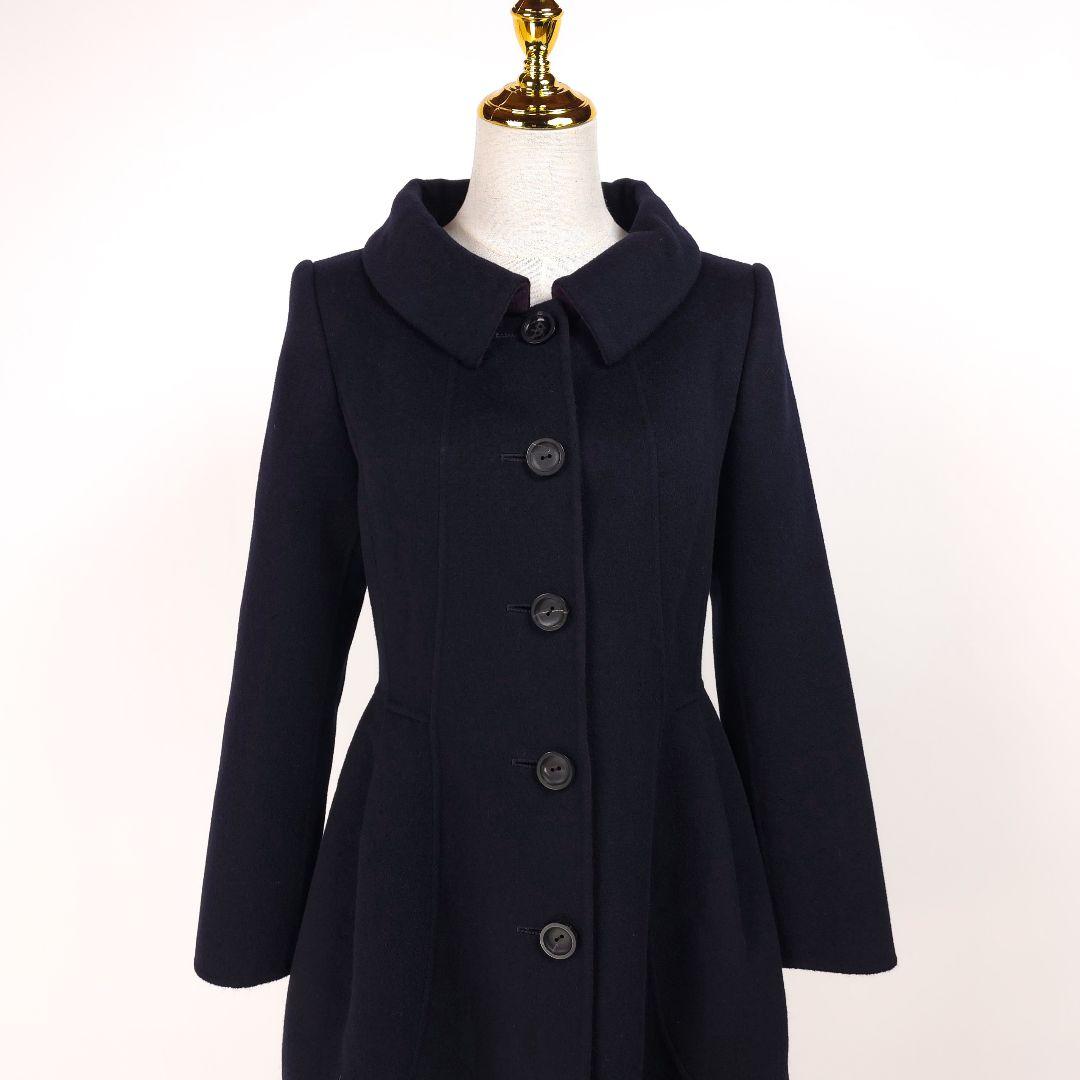 百*合様 【新品同様】フォクシー カシミヤ100％ ダブルフェイス コート ネイ