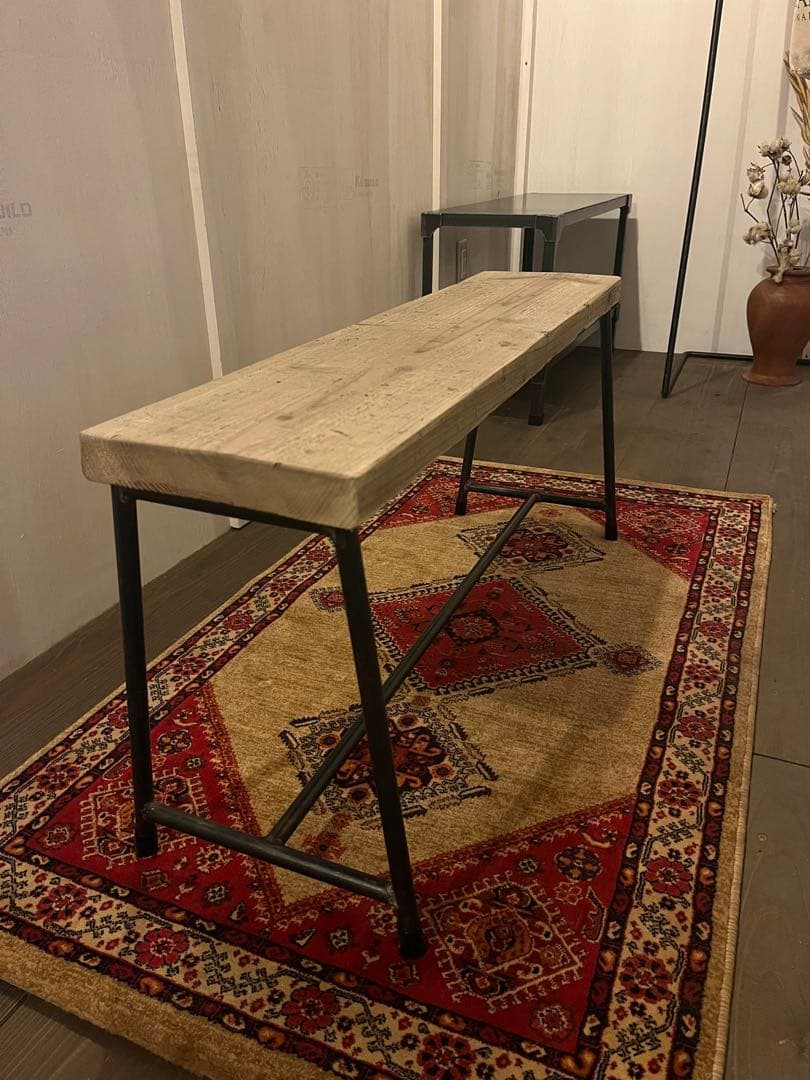 アイアン　ベンチ　足場板（古材）　アンティーク　送料込み