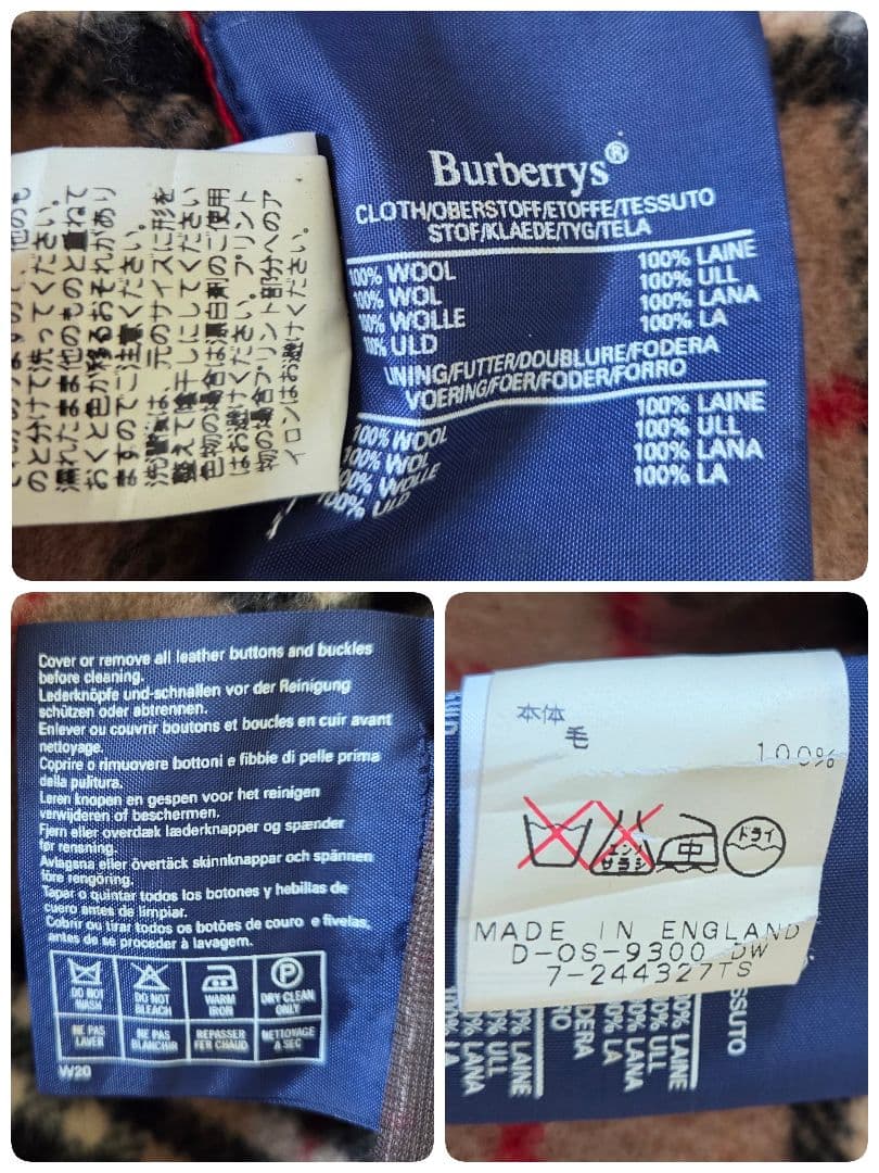大きいサイズ バーバリー ダッフルコート ノバチェック レッド 2XL相当