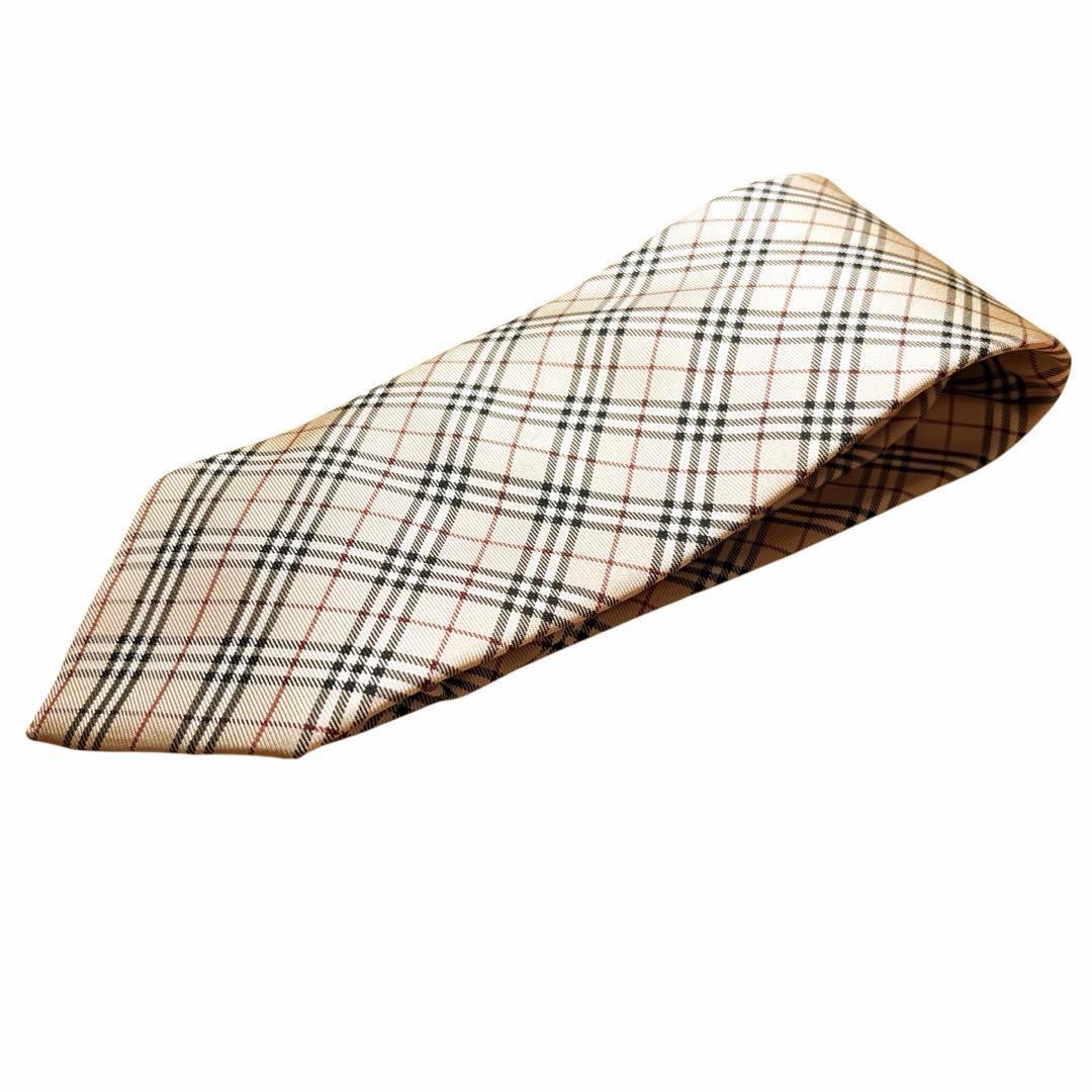 極美品　BURBERRY バーバリーブラックレーベル　ノバチェック柄 ネクタイ