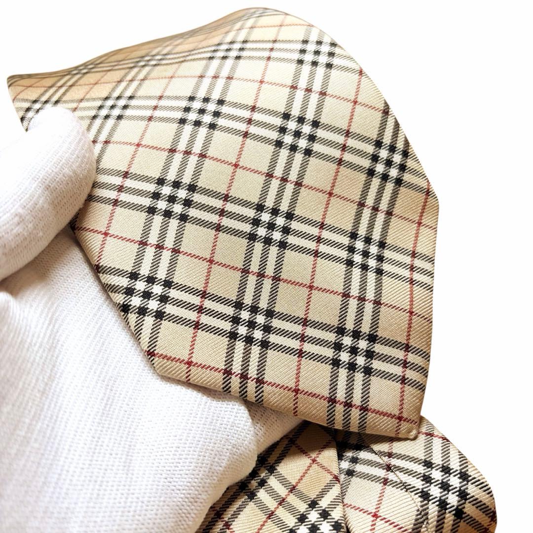 極美品　BURBERRY バーバリーブラックレーベル　ノバチェック柄 ネクタイ