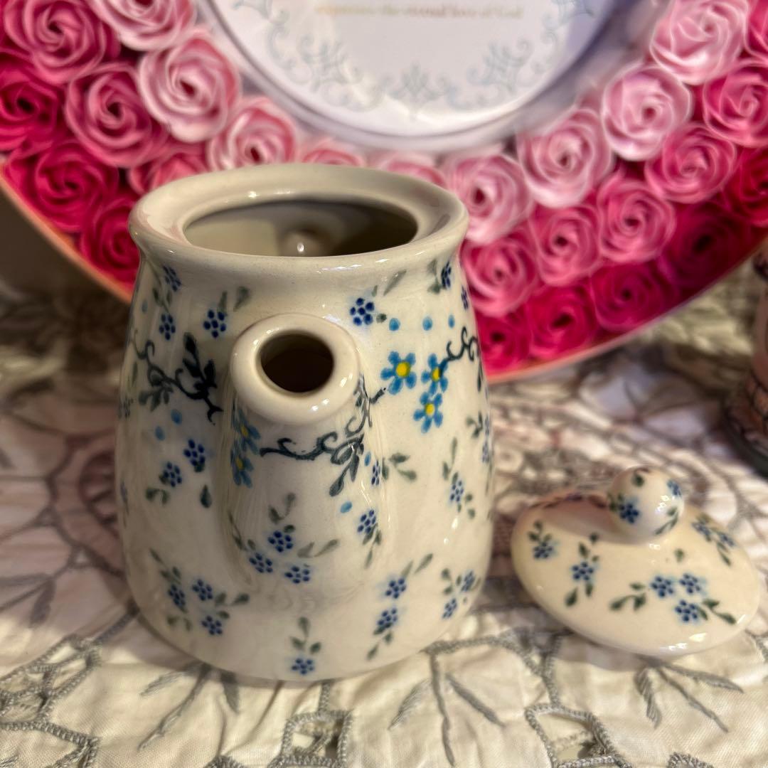 ☆★まるり★☆ポタリー / ひとりカフェセット 〜☆水色小花の小枝☆〜