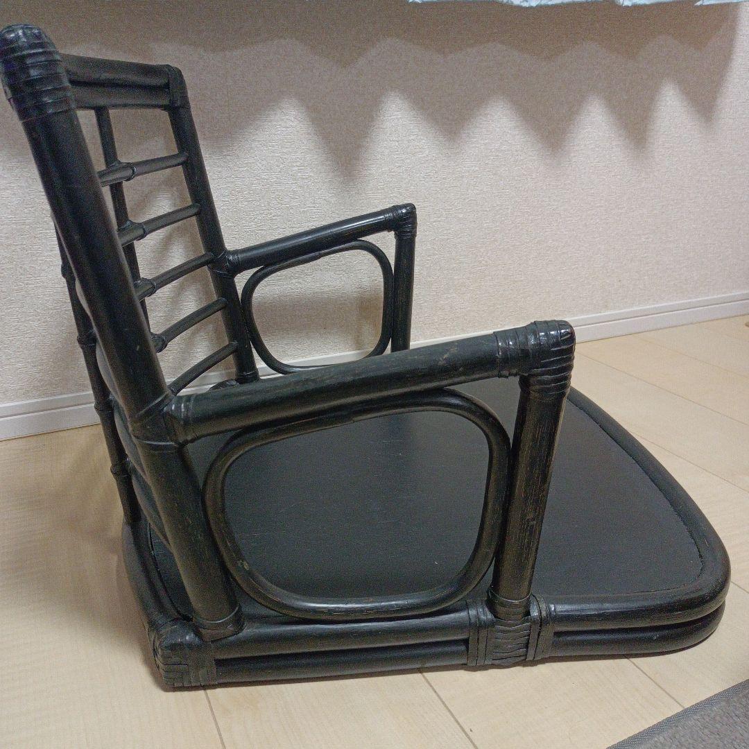 希少　レトロ　古道具　 籐 ラタン 座椅子 アームチェア 旅館