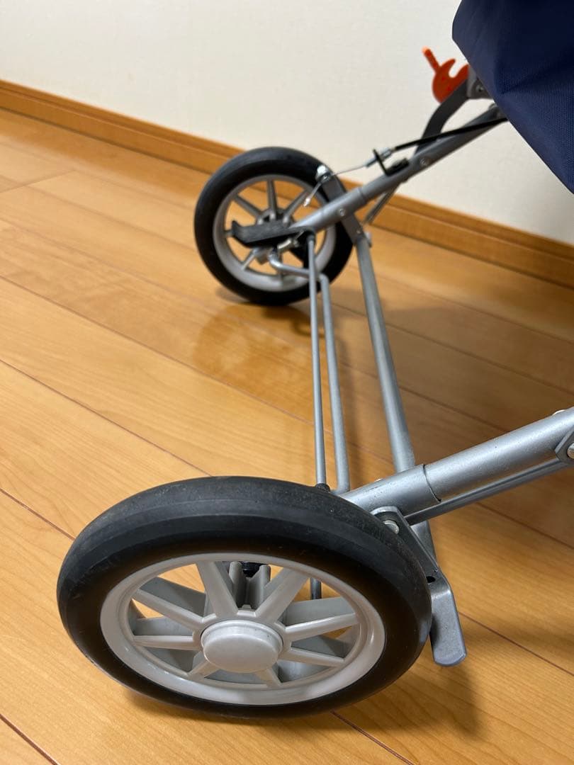 花柄 ネイビー シルバーカー 折りたたみ式