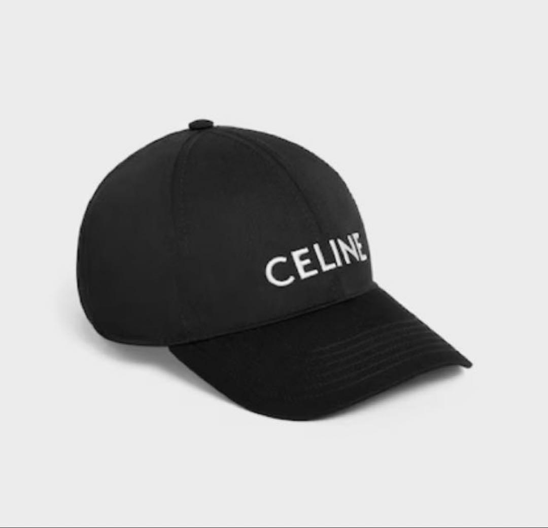CELINE セリーヌ 黒　ブラック　キャップ Sサイズ