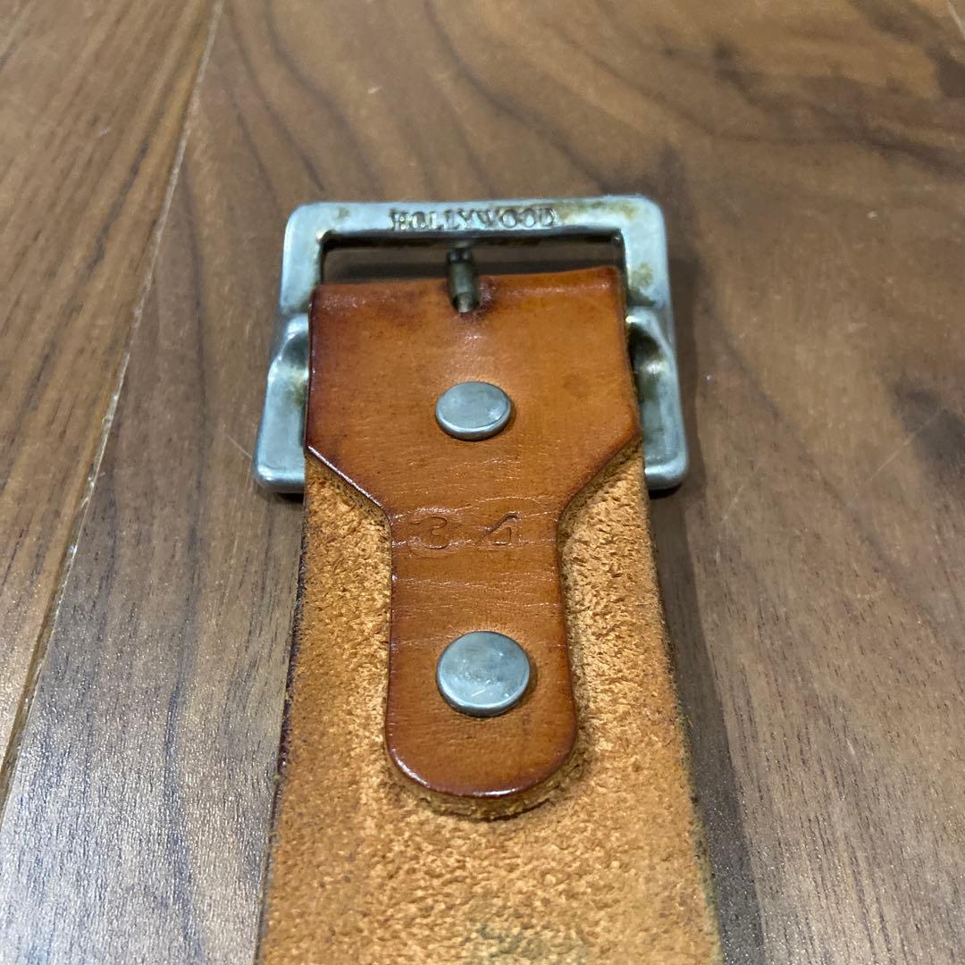 HTC フラワーターコイズ シルバースタッズ ブラウン レザー 34inch