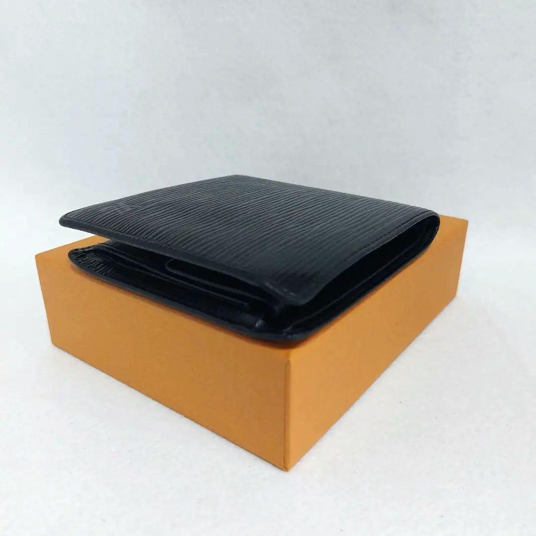 美品 Louis Vuitton ルイヴィトン エピ 二つ折財布 ブラック