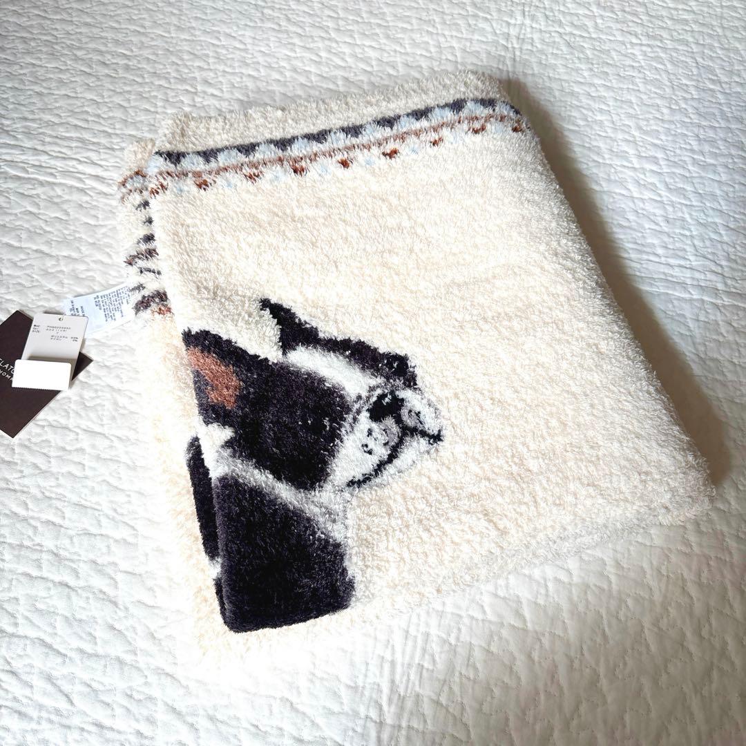 ジェラートピケ　ふわふわパグさんジャガードブランケット超大判タイプ