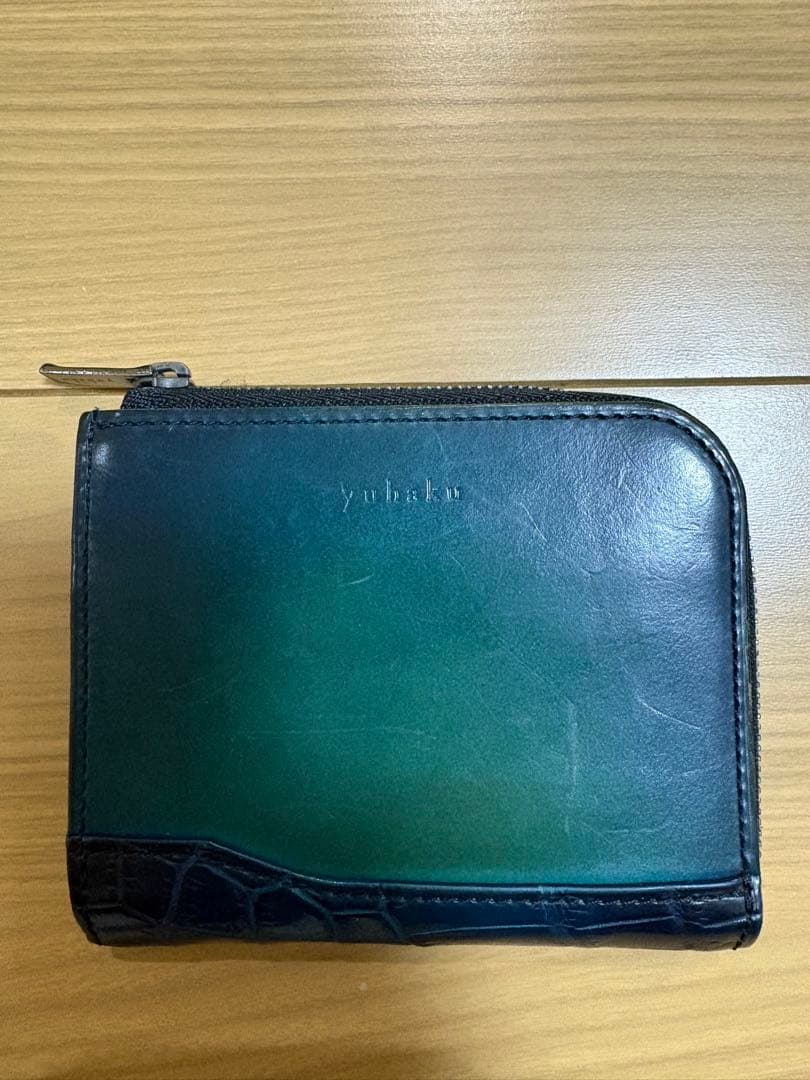 yuhaku グラデーション クロココンビ コンパクト財布