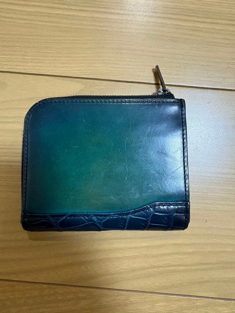 yuhaku グラデーション クロココンビ コンパクト財布