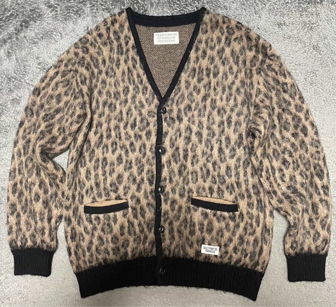 ワコマリア　レオパードモヘア　カーディガン