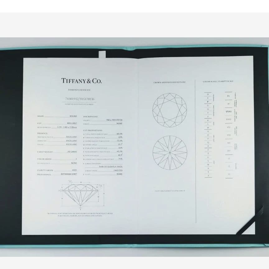 専用　ティファニー　Ptダイヤモンドリング　プラチナ　ダイヤ　鑑定書付き