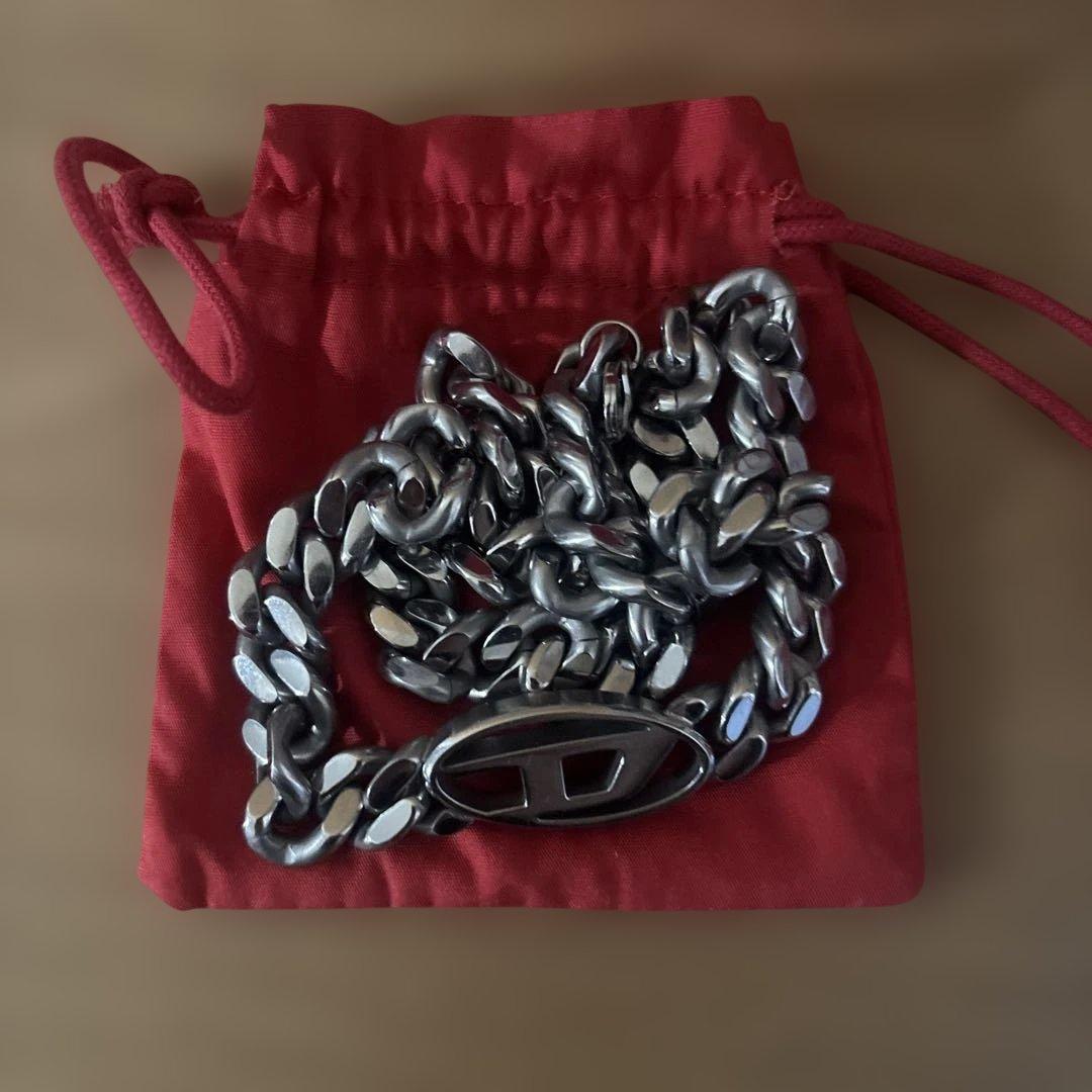 り*ご様 タイムセールやってます シルバー チェーンネックレス 収納袋付きDIE