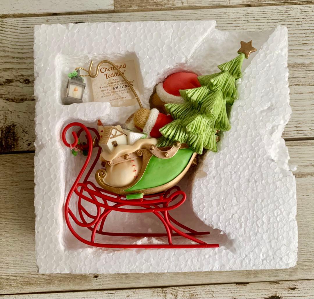 Cherished Teddies そりに乗ったサンタ くま クリスマス