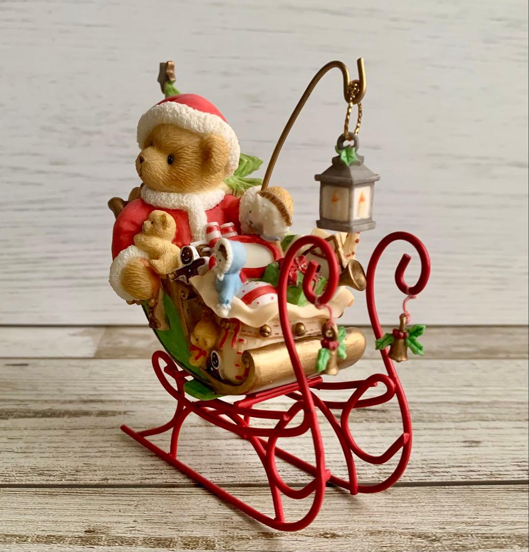 Cherished Teddies そりに乗ったサンタ くま クリスマス