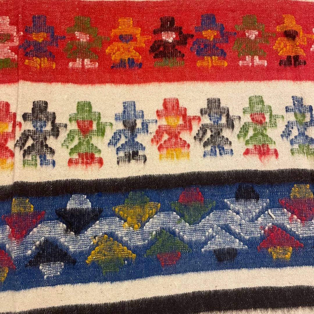 【ヴィンテージ】中米 手織りの多色ブランケット
