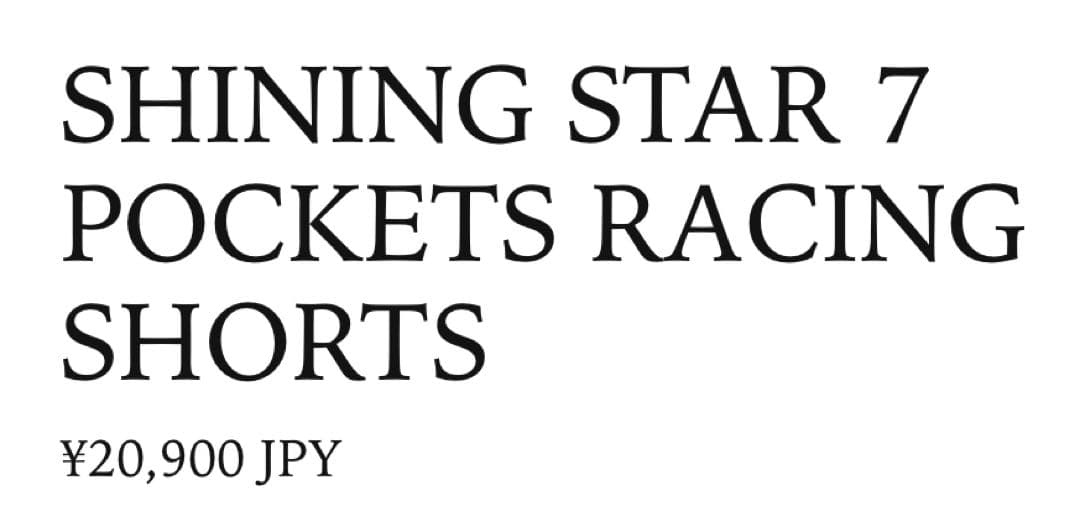 charbon STAR 7POCKETSRACINGSHORTS シャルボン