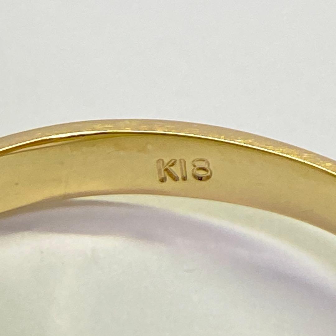 K18　天然エメラルドリング　サイズ11.5号　18金　ダイヤモンド　5月誕生石