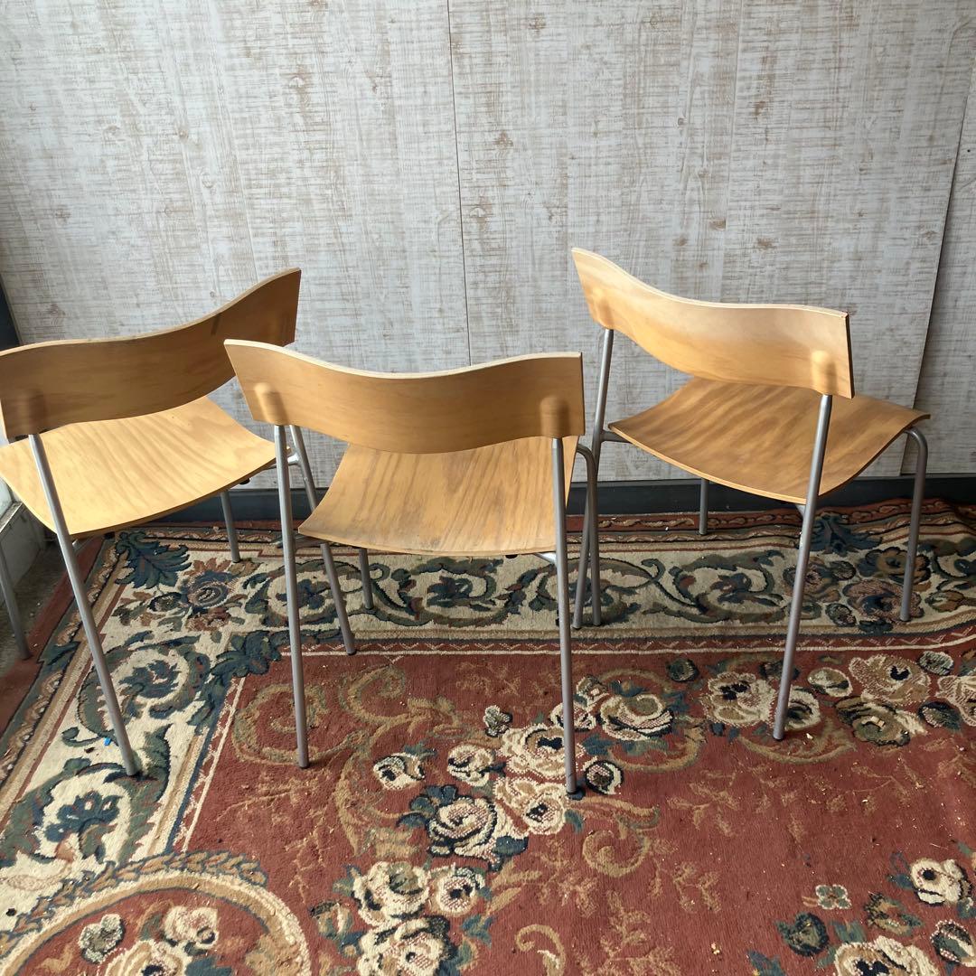 北欧レトロ ラムホルツ キャンパス プライウッドチェア 3脚セット