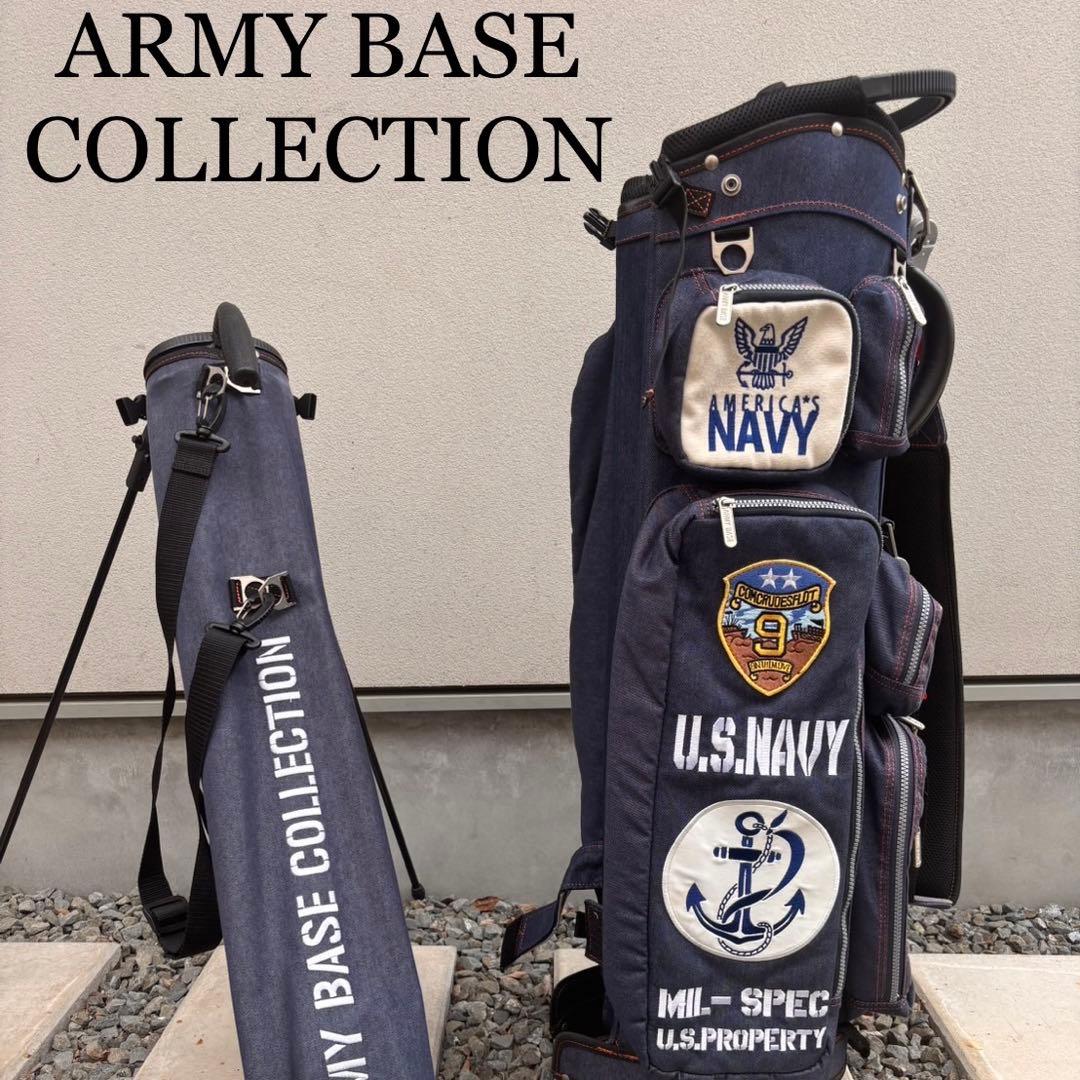 希少 デニム生地 アーミーベースコレクション スタンドキャディバッグ ゴルフ