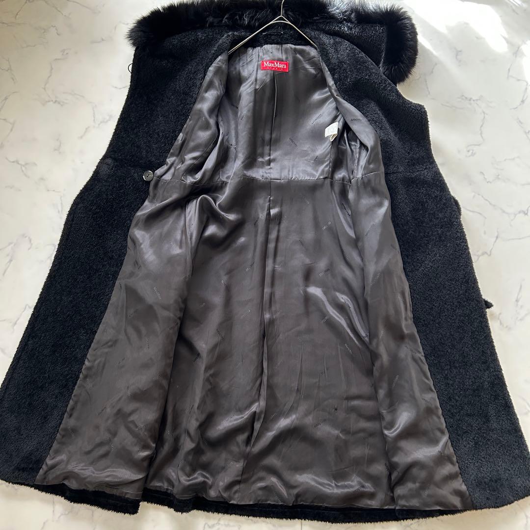 定価25万 極美品 マックスマーラ ロングコート アルパカ ベルト フード