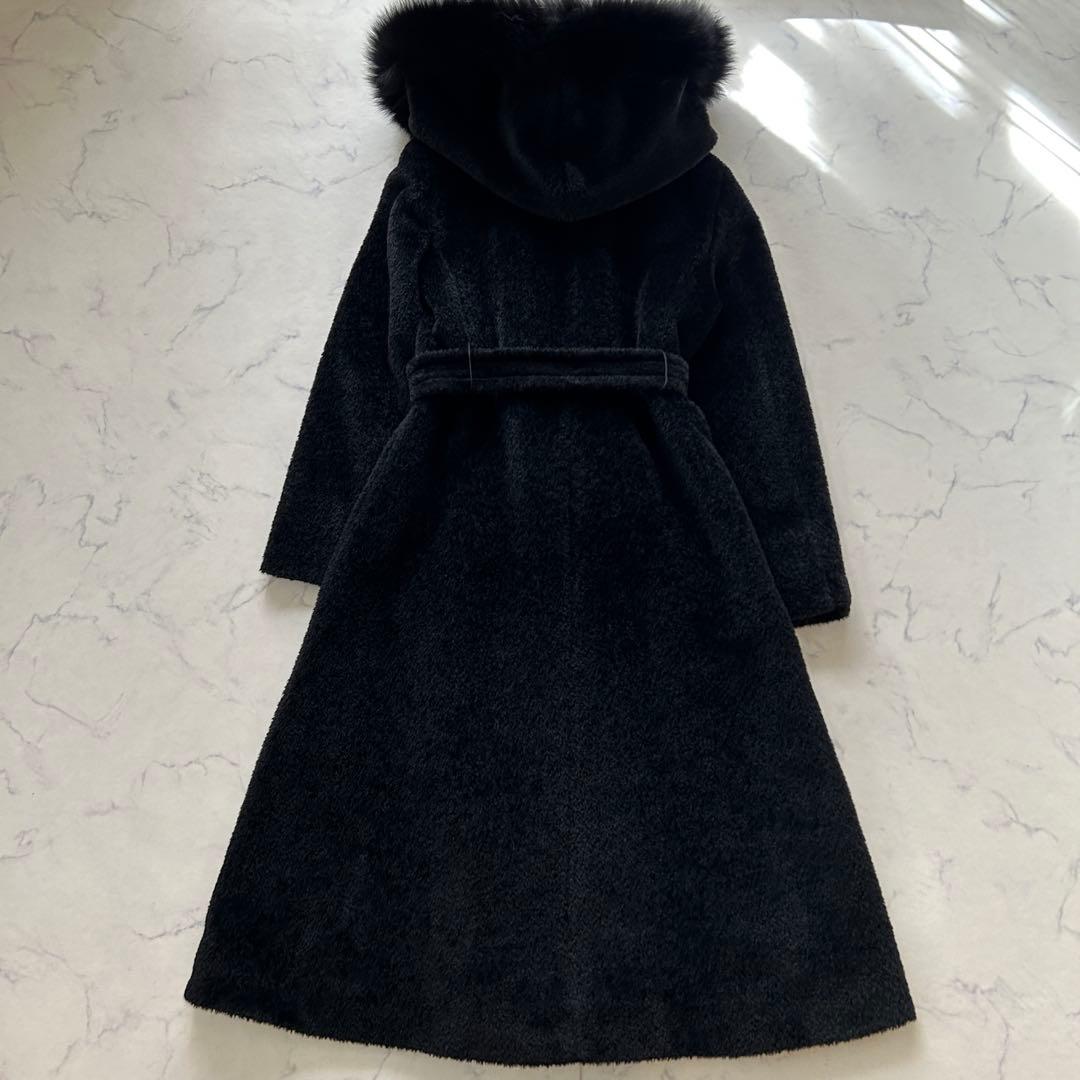 定価25万 極美品 マックスマーラ ロングコート アルパカ ベルト フード