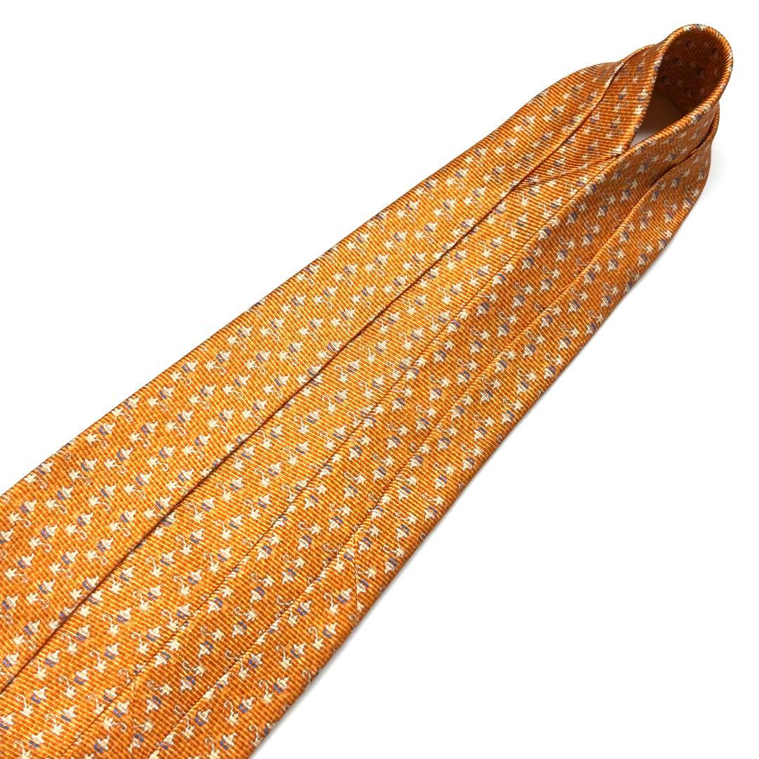 【新品タグ付き✨】ブルガリ ネクタイ オレンジ セッテピエゲ 肉厚 ハロウィン