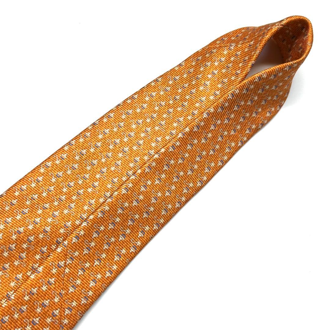 【新品タグ付き✨】ブルガリ ネクタイ オレンジ セッテピエゲ 肉厚 ハロウィン