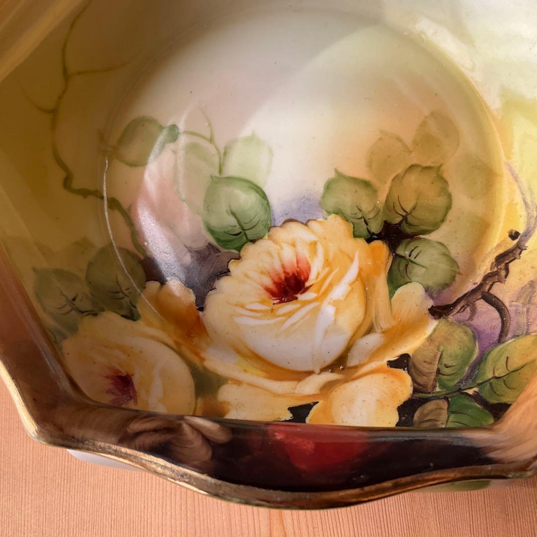 1911年頃　アンティーク　オールドノリタケ　ハンドペイント　イエローローズ